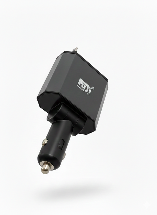 4-in-1 Fast Car Charger Built-in Lightning & USB-C Cables + Dual Ports